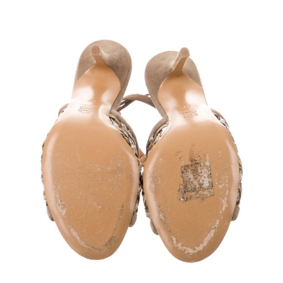 Alexa Wagner Suede Woven Sandals Heels - Size 37 IT - Picture 6 of 6